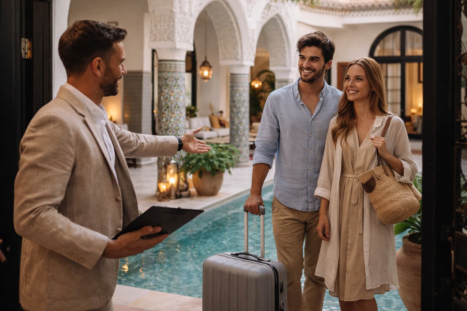 Accueil voyageurs et check-in par conciergerie à Marrakech