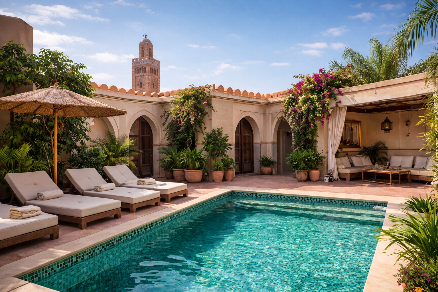 gestion airbnb marrakech riad avec piscine location courte durée