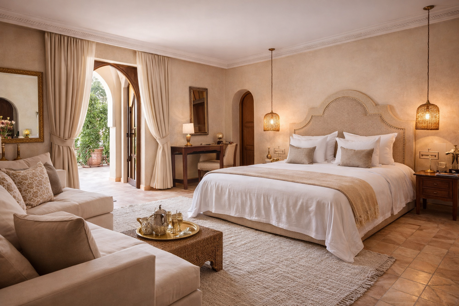 chambre airbnb marrakech interieur haut de gamme location courte duree